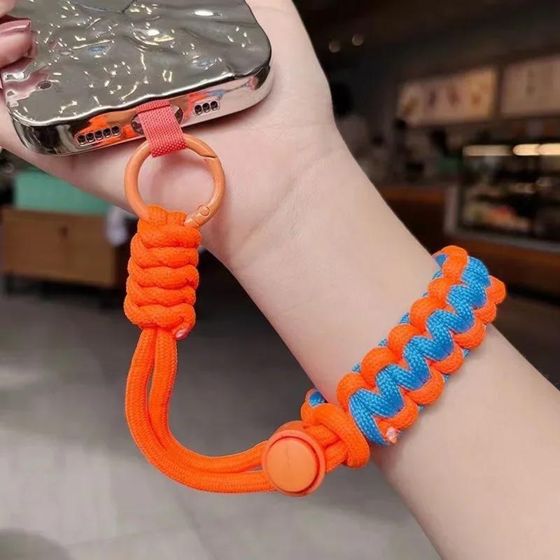 Product Introduction of Suitable for all mobile phone series,iPhone， outdoor anti loss hanging card bracelet, hand woven jewelry, adjustable length, multi-functional universal mobile phone wristband holder 3