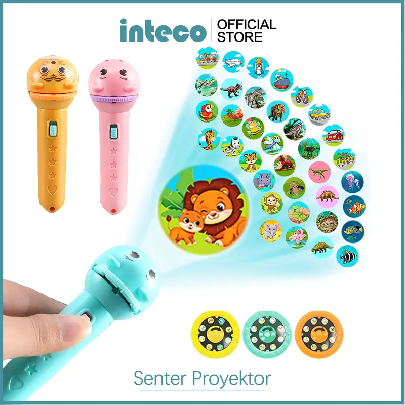 Mainan Anak Senter Proyektor 3 Piringan / Fun Flashlight / Mainan Proyektor Gambar / Mainan Edukasi 0