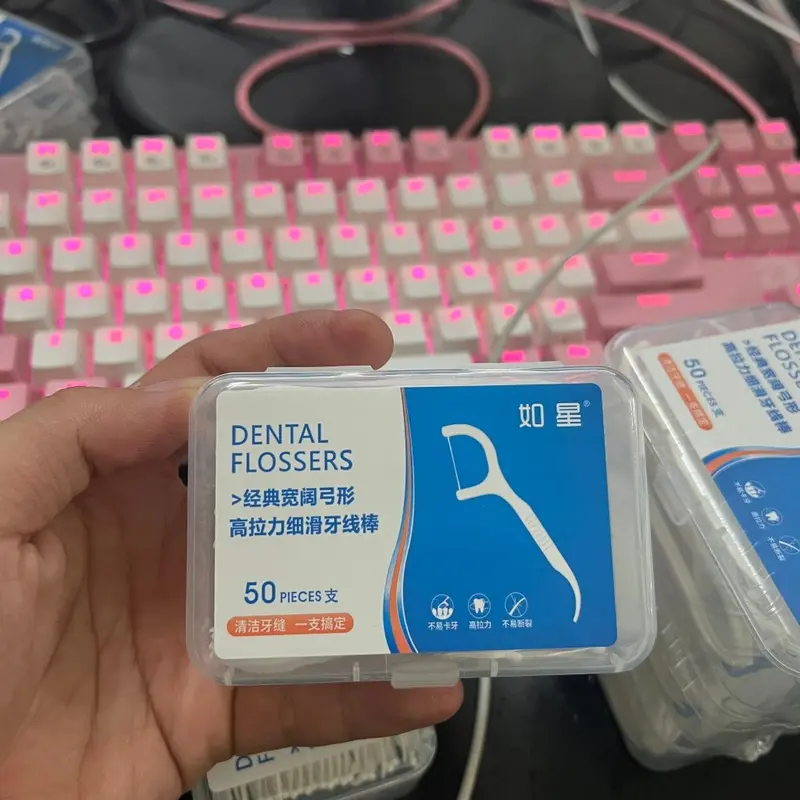 [ Hộp 50 Chiếc ] Tăm Chỉ Nha Khoa okamura sợi chỉ căng mảnh vệ sinh răng miệng GDDA7979 8