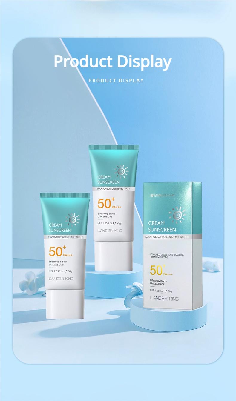 Product Introduction of Kem chống nắng Lancer King dưỡng ẩm tạo cảm giác không khí cao chống nắng không thấm nước và chống mồ hôi làm mới không nhờn cơ thể và khuôn mặt kem chống nắng hai trong một 18