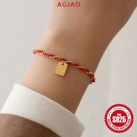 Gambar AGIAO Gelang Tali Merah Manik Persegi Bertekstur Gaya Korea Untuk Wanita - Emas, 16+5cm dari A.GIAO.ID Kab. Gresik 2 Tokopedia