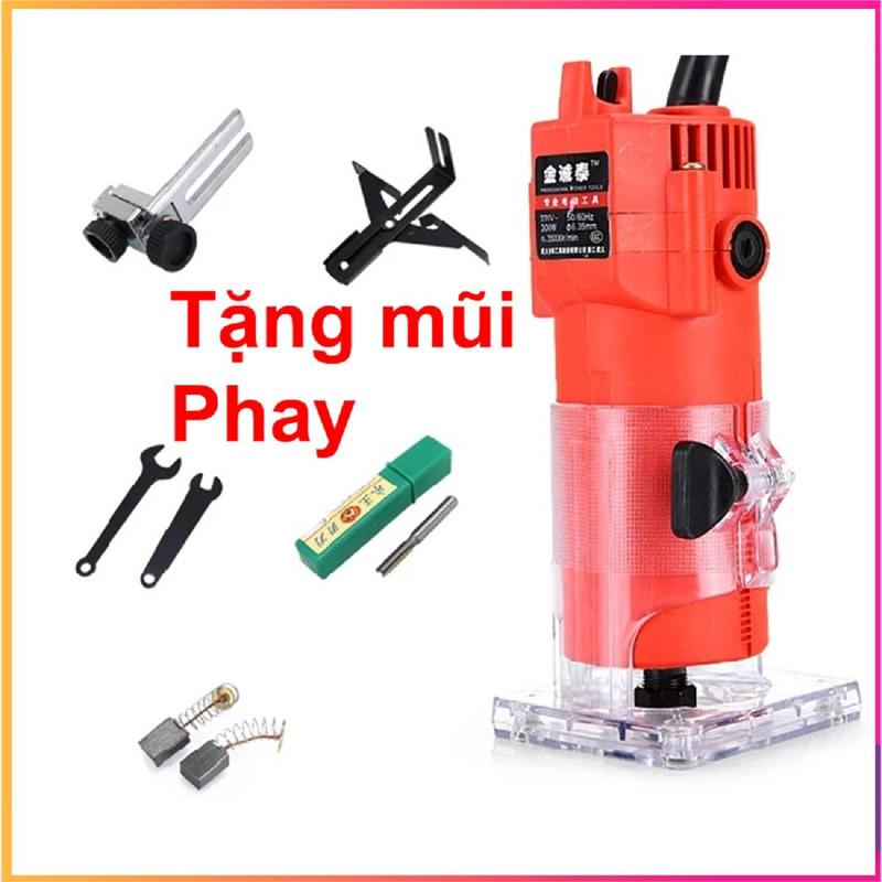 máy phay gỗ cầm tay tặng kèm mũi phay điện áp đầu vào 220v