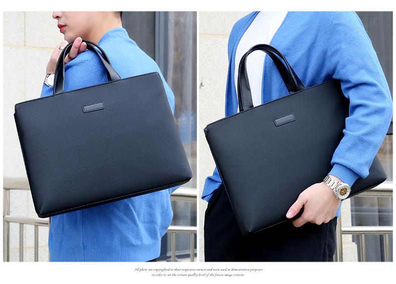Product Introduction of New Men's Handbag PVC Business Tote Bag Document Bag Embossed LOGO Employee Meeting Bag Laptop Bag for Men 11