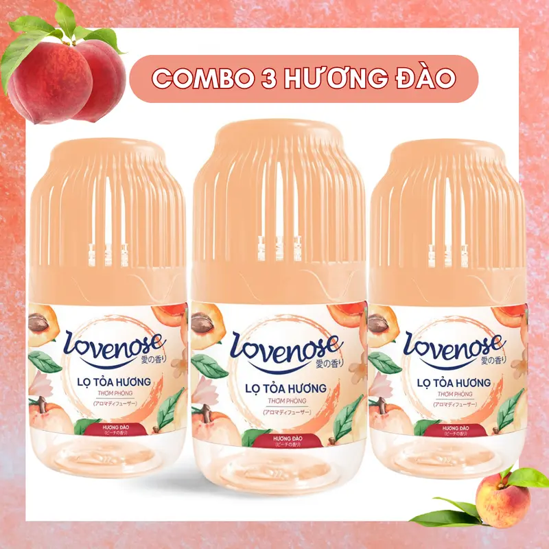 Combo 3 Lọ tỏa hương Lovenose hương thơm tự nhiên dễ chịu khử mùi sáp thơm phòng thế hệ mới siêu thơm 45 ngày, 180ml Dầu Thơm Phòng 3
