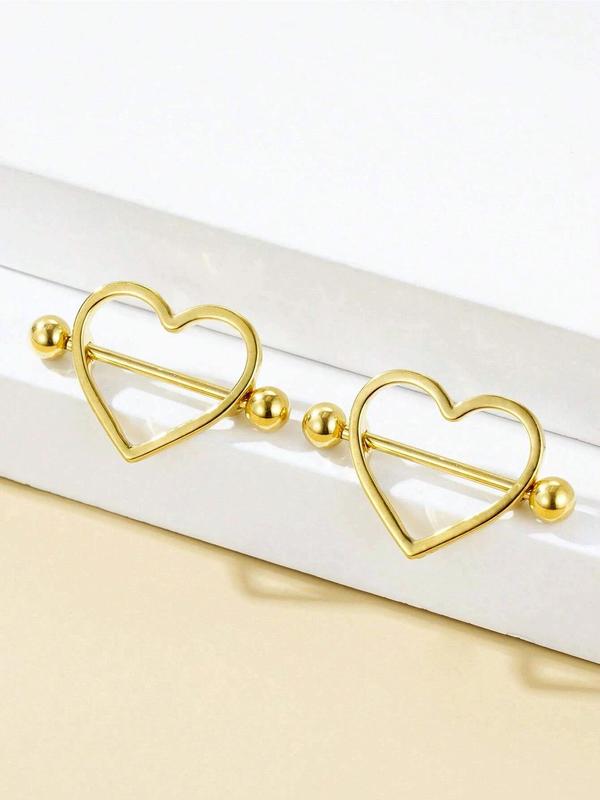Summer Fashion Heart Shaped Nipple Ring, Nipple Piercing for Women, Trendy All-match & Exquisite Pierced Nails for Party, Daily Clothing Decor, Valentine's Day, Gift 4