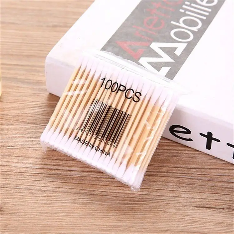 Hộp 100 Bông Ngoáy Tai Bằng Than Hoạt Tính, Bông tăm bông tẩy trang dùng một lần xoắn ốc 2 đầu mềm mại 88388 Nữ 6