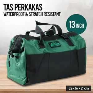 Aksesoris AIRAJ Tas Perkakas Storage Tool Bag Waterproof Stratch Resistant 13 inch - A02331 - Green