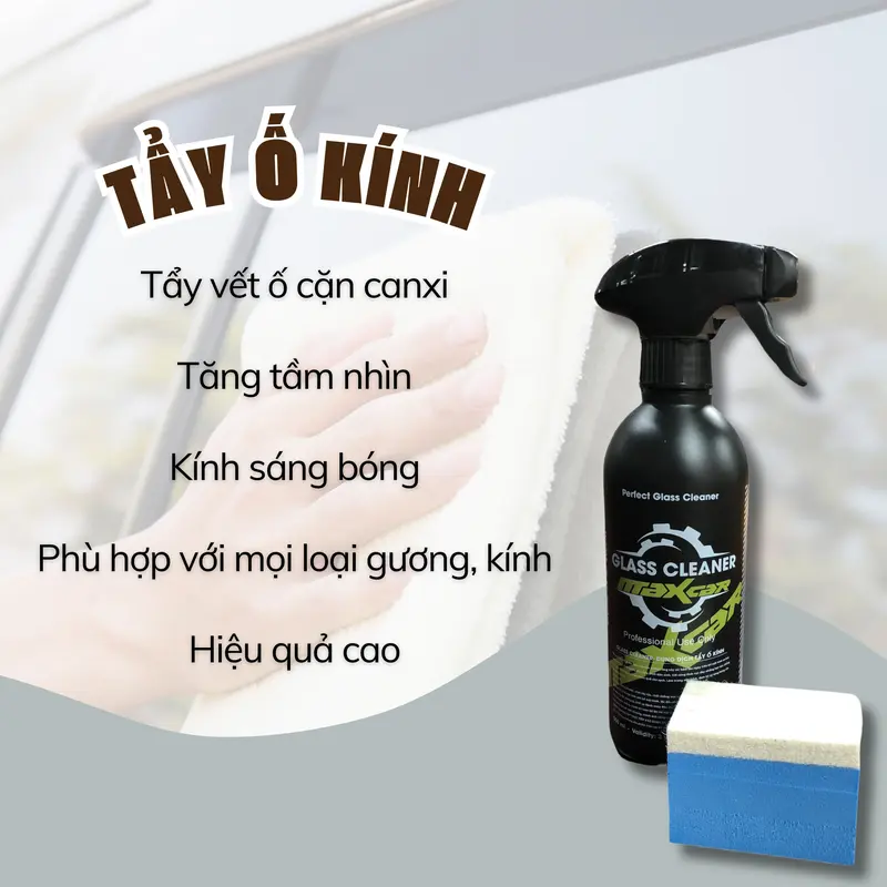 Dung dịch tẩy ố kính và cặn canxi Glass Cleaner Maxcar 500ml - SHC Group 1