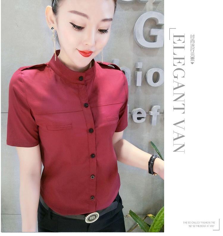 Product Introduction of Áo Sơ Mi Nữ, Thanh Lịch, ngắn Tay, Phong Cách Châu Âu, Bông Co Giãn, Mỏng Vừa Vặn, Mỏng Vừa Vặn, Phong Cách Hàn Quốc, Áo Sơ Mi Ol Nhỏ, Thời Trang, Thích Hợp Cho Mùa Xuân Và Mùa Hè, 2023 20
