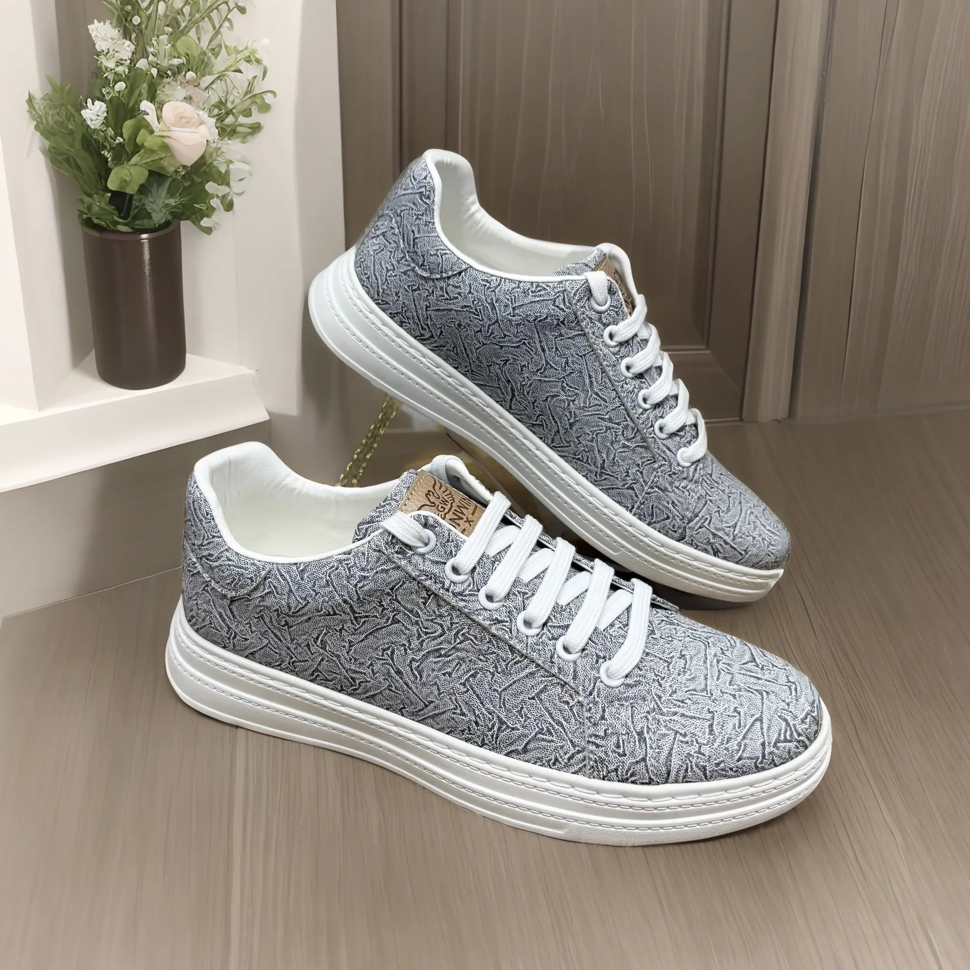 Giày nam, Giày thể thao, Giày Sneaker Cao Cấp GA09 Chất Liệu Da Microfiber, Đế Cau Su dẻo Nguyên Khối Cực Kỳ êm chân, thoáng khí, dây thắt nút, giày chống trơn trượt tốt, phù hợp mọi địa hình Shoes