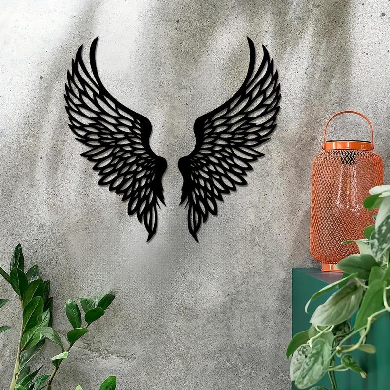 Angel Wing Design Wall Art, Metal Wall Decor, Wall Hanging Decor for Home Living Room Bedroom, Home Decor, Room Decor, Poster 5