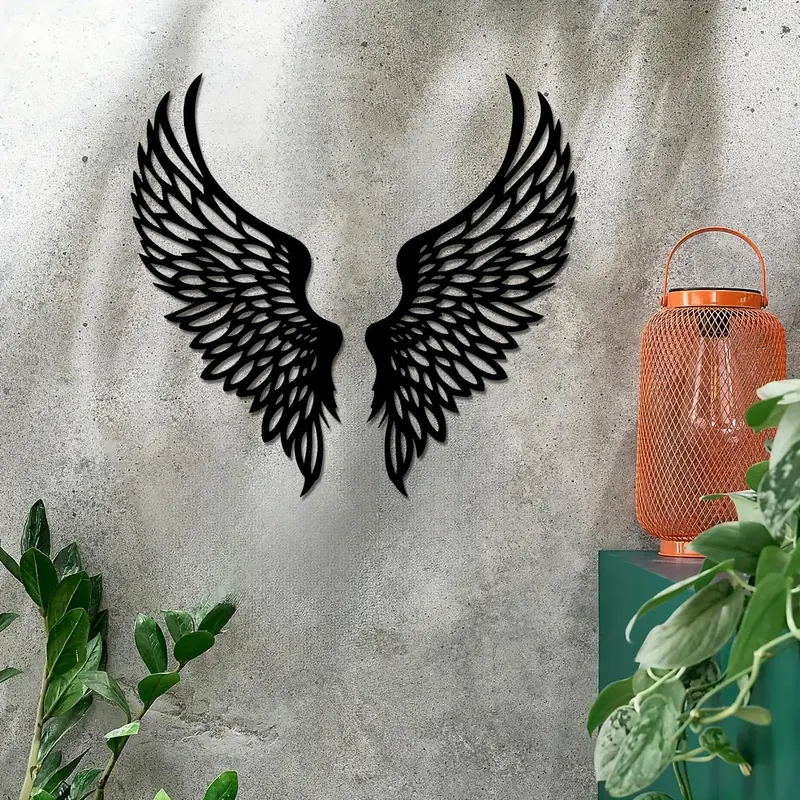 Angel Wing Design Wall Art, Metal Wall Decor, Wall Hanging Decor for Home Living Room Bedroom, Home Decor, Room Decor, Poster 5