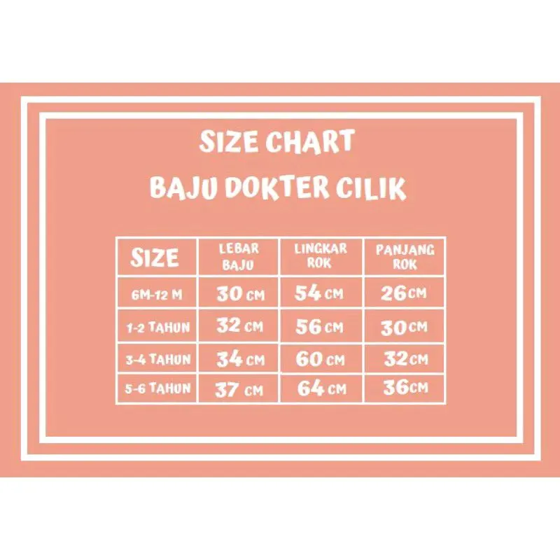 BAJU DOKTER ANAK / BAJU SUSTER ANAK / BAJU DOKTER Karakter Kartun Film/TV Fashion 3