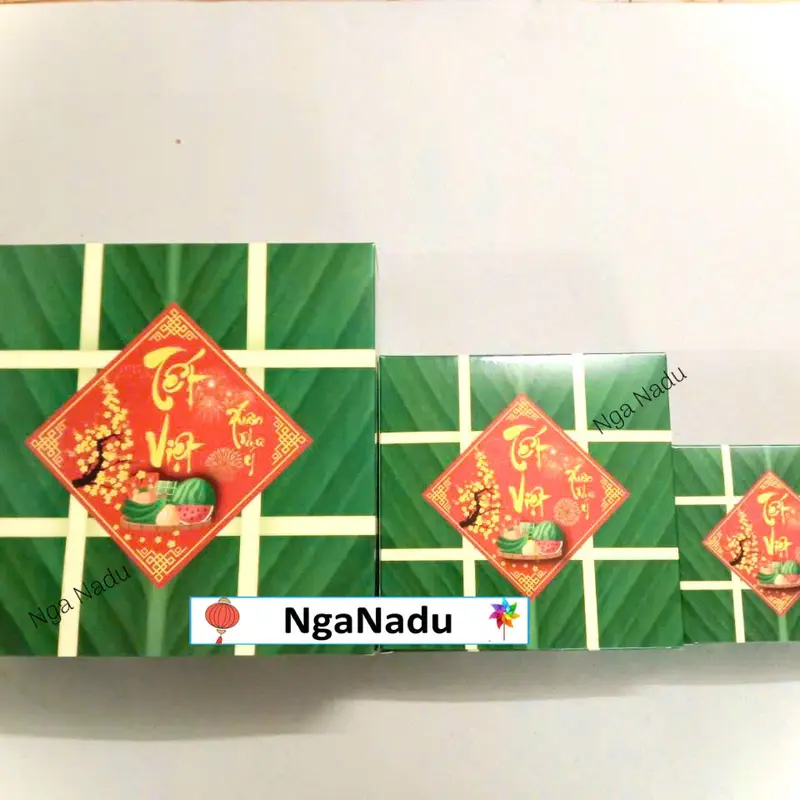 Mô hình Bánh Chưng xanh,Bánh Tét,Dưa Hấu Đỏ bằng giấy trang trí Tết,Lễ Hội xuân,trường học,giỏ quà Tết, quán cà phê, trà sữa, đecor Tết chúc mừng năm mới 4