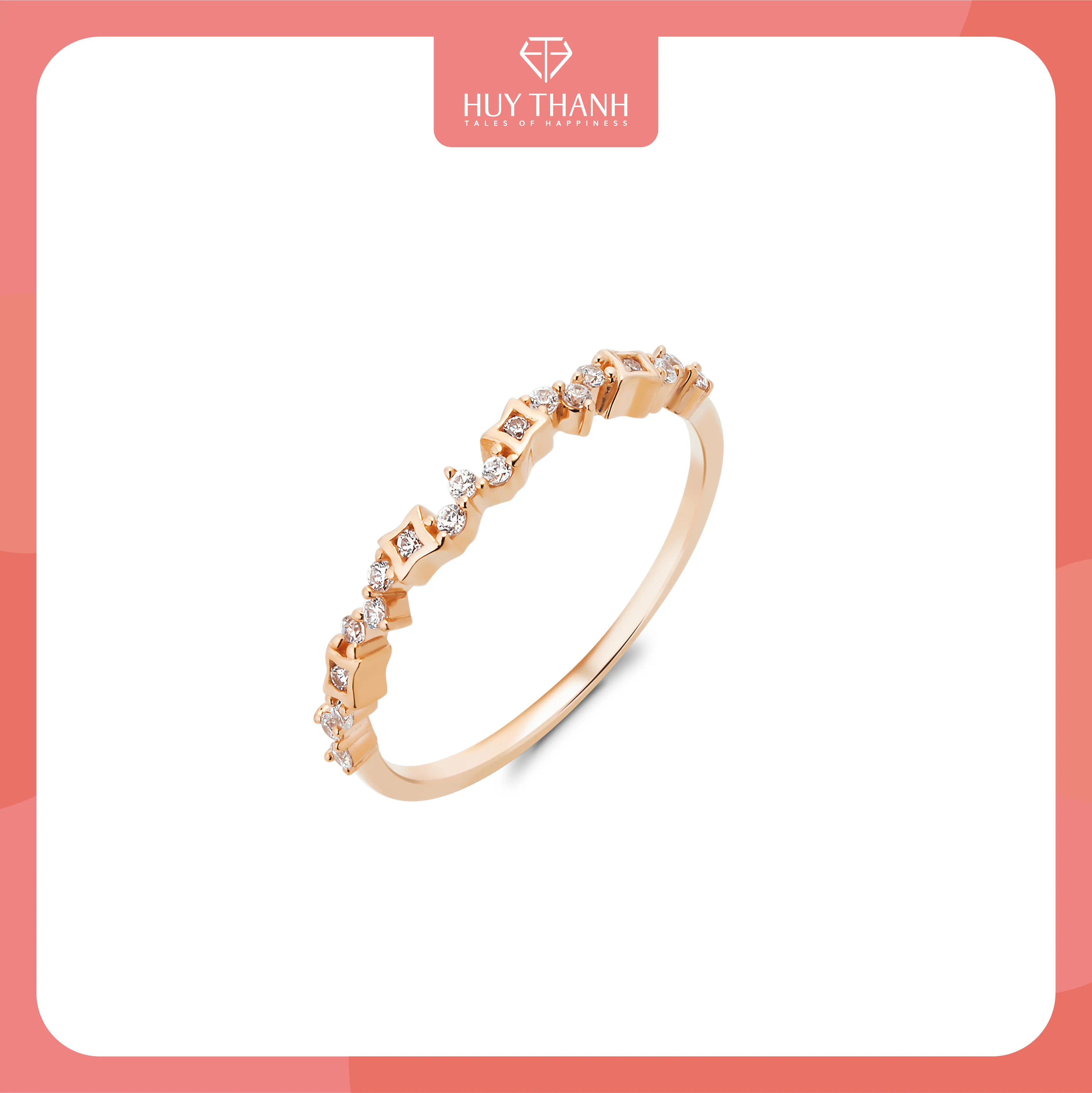 HuyThanhJewelry NLF431 Nhẫn nữ vàng tây 10k Có 3 màu sắc Hợp Thời Trang
