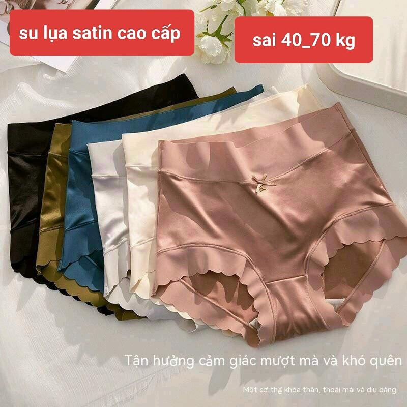 sét 5 _10 quần lót su lụa satin cạp cao hàn quốc hàng cao cấp co giãn đàn hồi tốt Nữ Women
