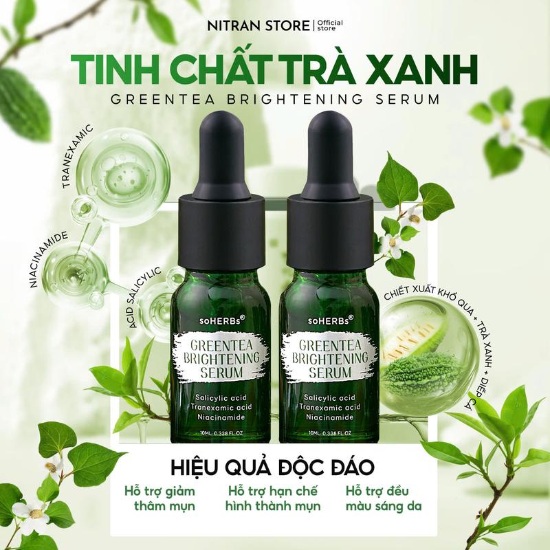  Combo 2 Tinh Chất Trà Xanh Hỗ Trợ Làm Mờ Thâm Giảm Mụn Dành Cho Tất Cả Các Loại Da - 20ml Skincare Nữ Women Chăm Sóc Da Chăm Da Đón Tết 