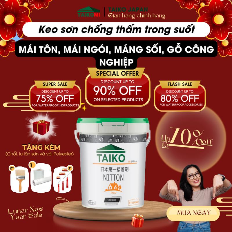Keo Sơn Chống Thấm TAIKO NITTON - Chống Thấm SÀN MÁI Nền Gạch Nhà Vệ Sinh Tường Nhà Cửa Sổ Gỗ Công Nghiệp 1 Kg