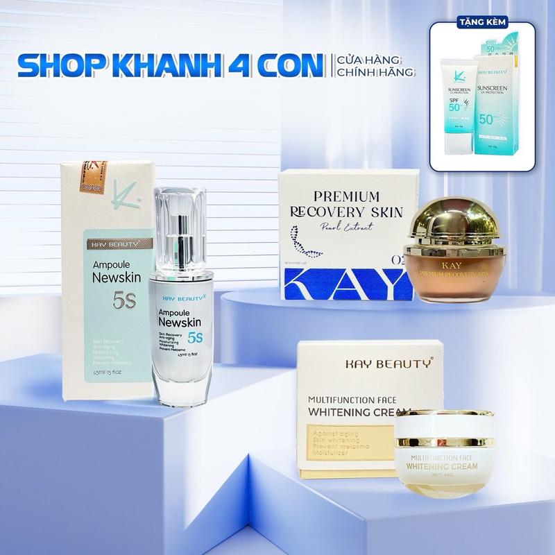 [ MÃ 13 ] COMBO 4: KEM DÀY DA + KEM LOTION + TINH CHẤT AMPOULE [ TẶNG CHỐNG NẮNG 50G + MẶT NẠ TẢO ] Tất cả các loại da