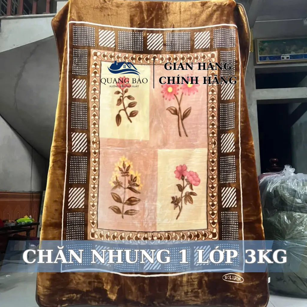 Chăn Nhung Tuyết  3kg ấm áp lông nhung mềm mại-Xưởng Màn Quang Bảo