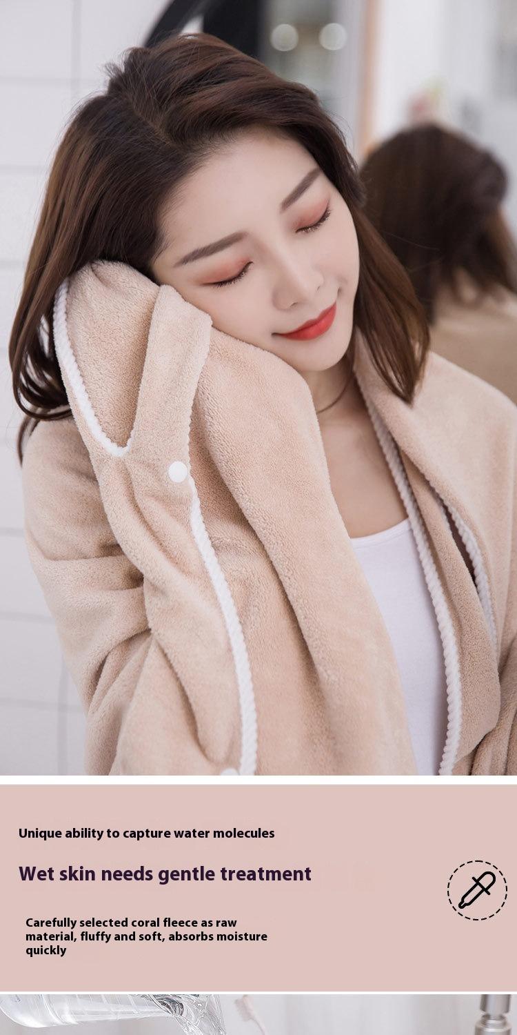 Product Introduction of Coral Fleece Bath Skirt Wholesale Ratio Pure Cotton Absorbent Thickening Bathrobe Adult Female Bathrobe Household Shower Bath Towel Class A 3