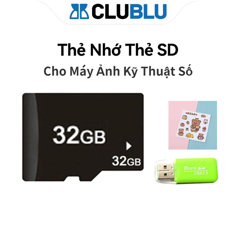 -CLUBLU- Thẻ Nhớ Máy Ảnh Kỹ Thuật Số 32G Micro SD TF Bộ Đọc Thẻ Nhãn Dán Cho Ảnh Phụ Kiện Camera