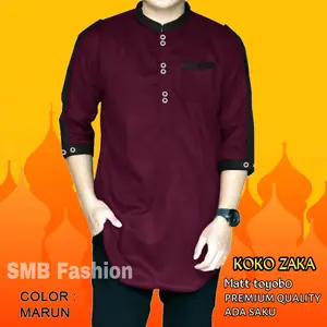 KOKO ZAKA Baju Koko kurta zaka terbaru Baju muslim katun Qurta Pria Terbaru Termurah & Terlaris Kain Berkualitas
