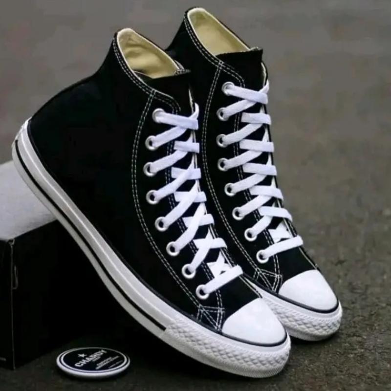 Sepatu Sneakers Allstarr Coonveers Classic Tinggi Unisex Sekolah Kuliah Main Canvas Casual Shoes Pria Hitam Sport Kasual Olahraga Running 6