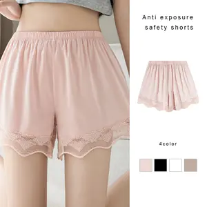 Celana Pendek Pengaman Anti-Terpapar Wanita Tipis Renda Longgar Legging Rumahan Celana Pendek Sutra Es