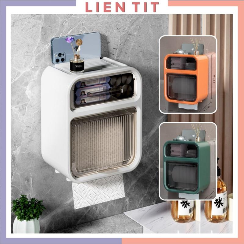 hộp đựng vệ sinh 2 tầng dán tường chống thấm nước có ngăn kéo 1