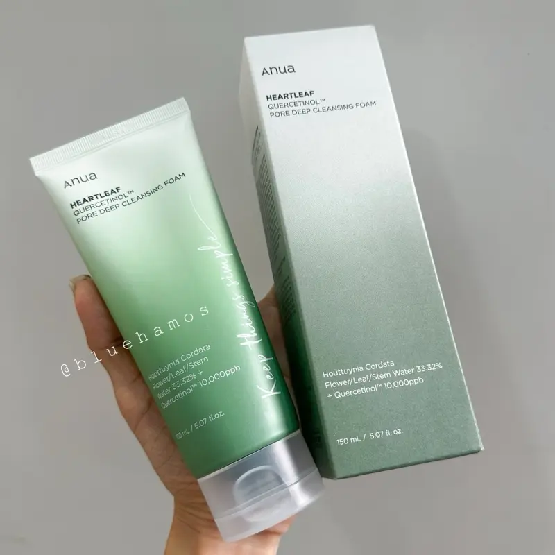 [Mẫu mới màu nhạt] Sữa rửa mặt diếp cá Anua Heartleaf Quercetinol Pore Deep Cleansing Foam 150ml