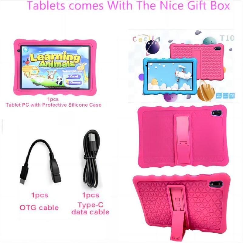 Product Introduction of 10.1 Inch Android Tablet, 64GB ROM Tablet with Silicone Protective Case, Parental Lock, Eye Protect HD Screen, Dual Camera, Montessori Education Toy, Gift, Present 8