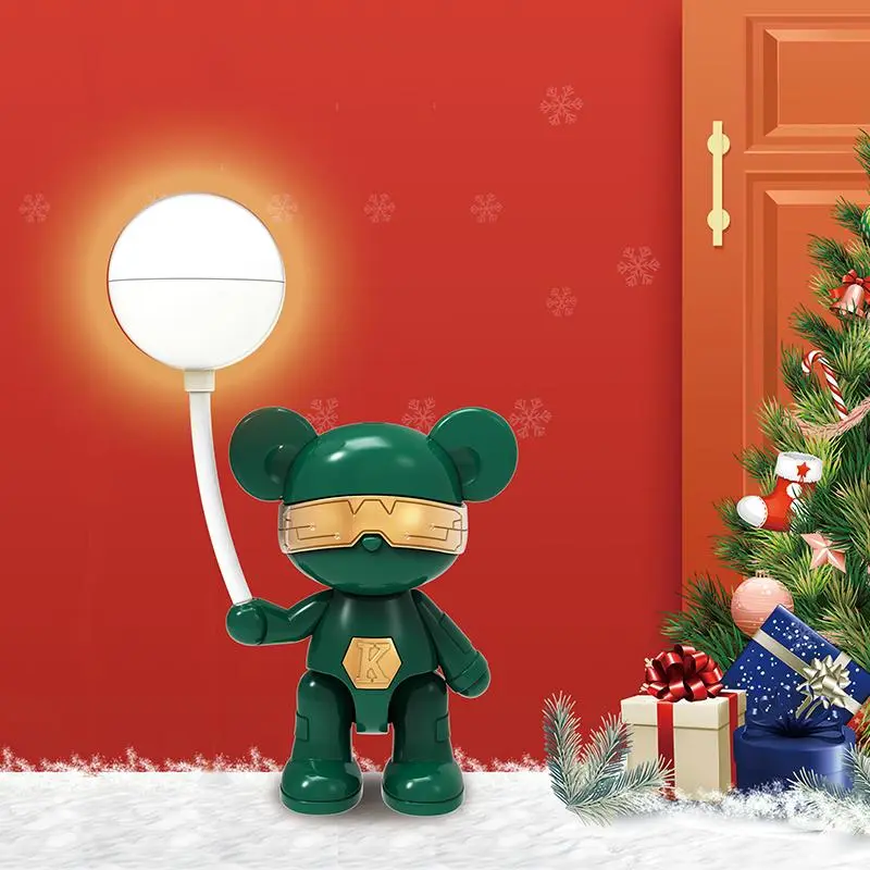 Cartoon bear design moon light, gift USB charging cable, rechargeable night light, creative romantic atmosphere light, children's room bedroom decoration, bedroom lamp, children's bedroom essential, children's gift 1