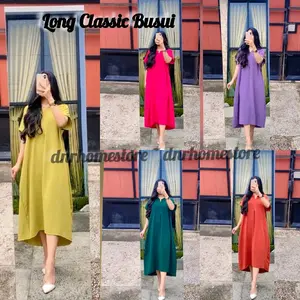 Daster Long Classic Busui Terbaru Crinkle Airflow