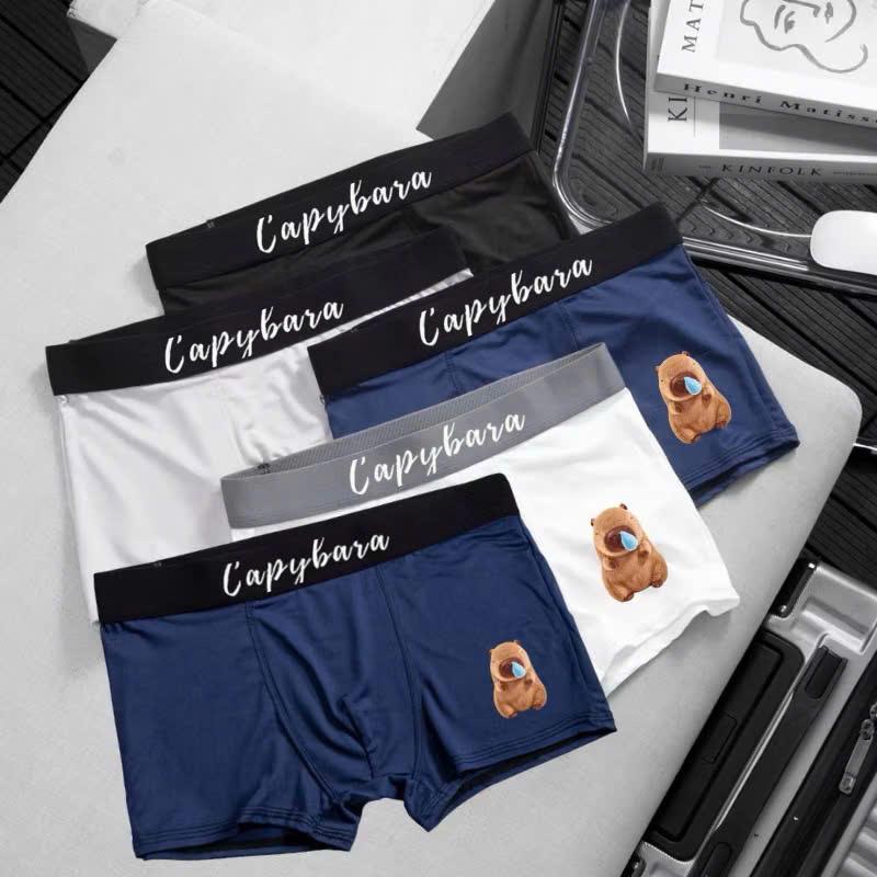 Sét 5 Quần Lót Nam Boxer In Hình Capybara Thun Lạnh Sợi Tự Nhiên Cao Cấp D15
