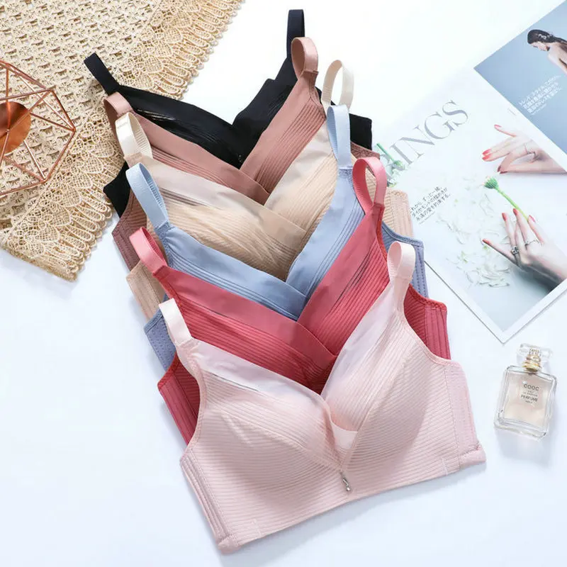 Bra Wanita Push up BH Tanpa kawat Pakaian Dalam Lace Premium Cantik Polos Seamless Busa Lembut Nyaman Tipis 4