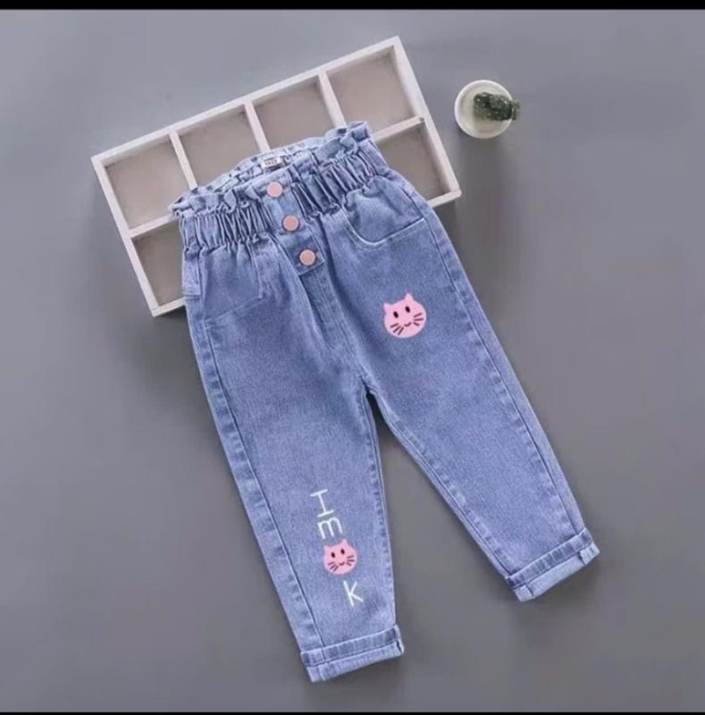 Quần jean quần bò co giãn mềm bé gái cạp cao (14-26kg) 0