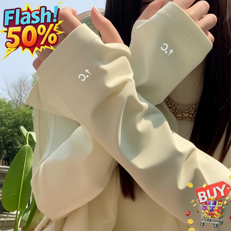 Tay Áo Chống Nắng Cho Nữ, Chất Liệu Lụa Lạnh Ưa Nhìn, Chống Tia UV Mùa Hè, Tay Áo Rộng Và Mở Rộng, Tay Áo Ngoài Trời, Phong Cách Hàn Quốc, Cảm Giác Ngầu Tươi Mới, Làm Mát, Unisex, Có Sẵn Trong Hàng Từ Năm 2025 4