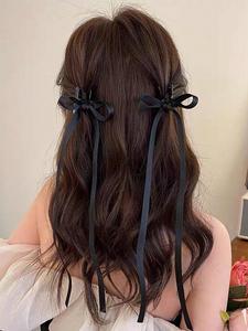 2pcs Pinza para el cabello con decoración de moño elegante para mujer, Accesorios para el cabello de moda y versátiles, Adorno para el cabello lindo y encantador para uso diario