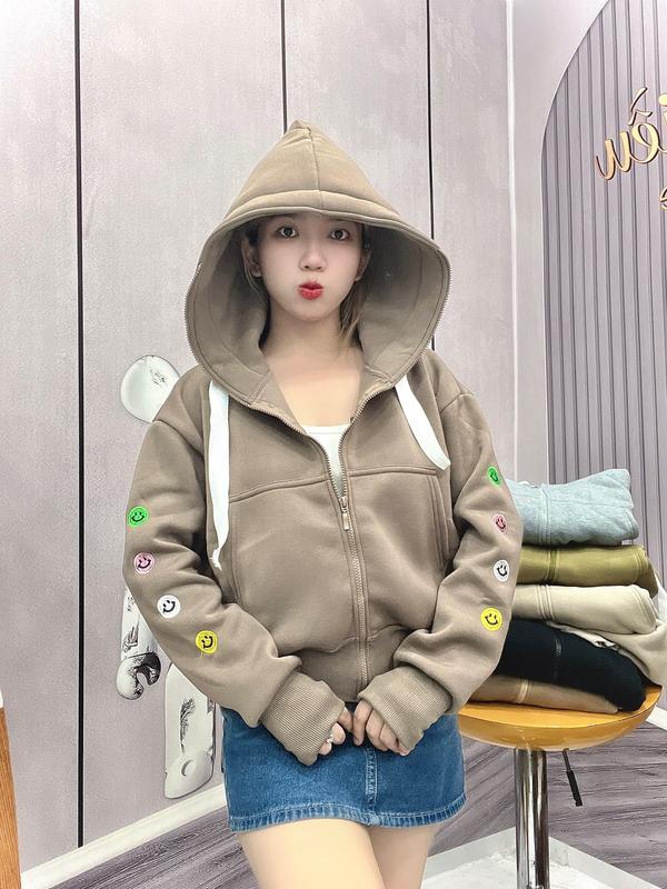  Áo Khoác Nỉ - Áo Khoác Nữ Form Lửng 4 Túi Nón To Tay Xỏ Ngón fullsize Dưới 70kg SUSUSHOP Top Hoodie Zíp mã FL31- FL36. Women Có Túi Trong 