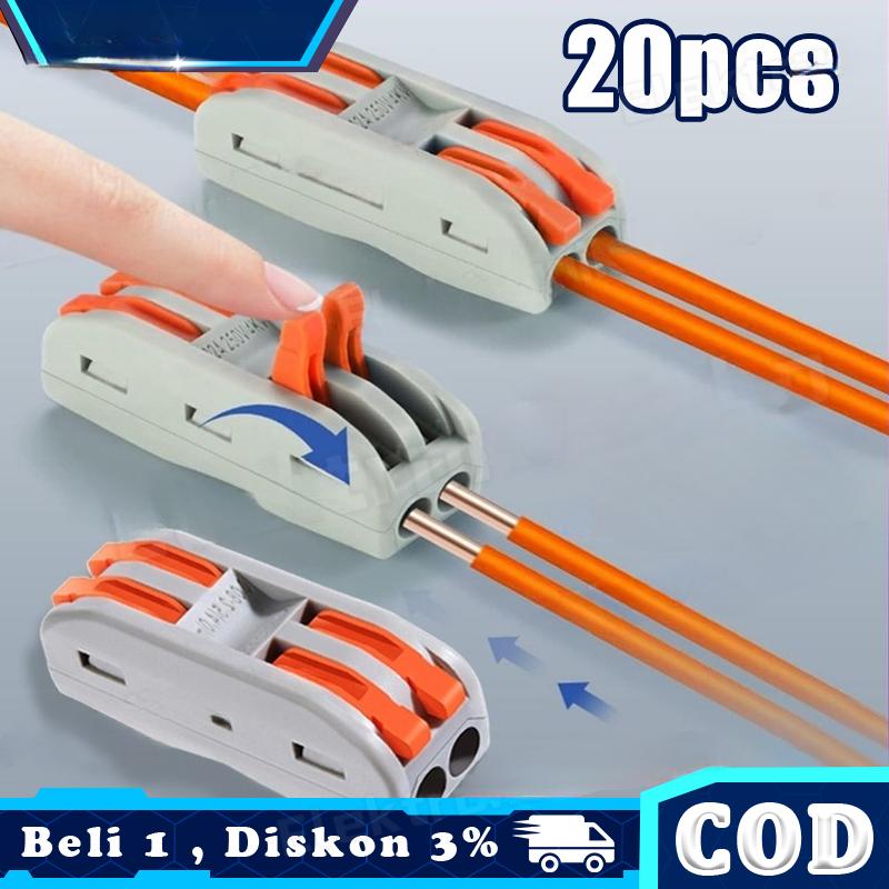 20 Pieces Parallel Terminals 2 Line Connector Cable Line Connection ...