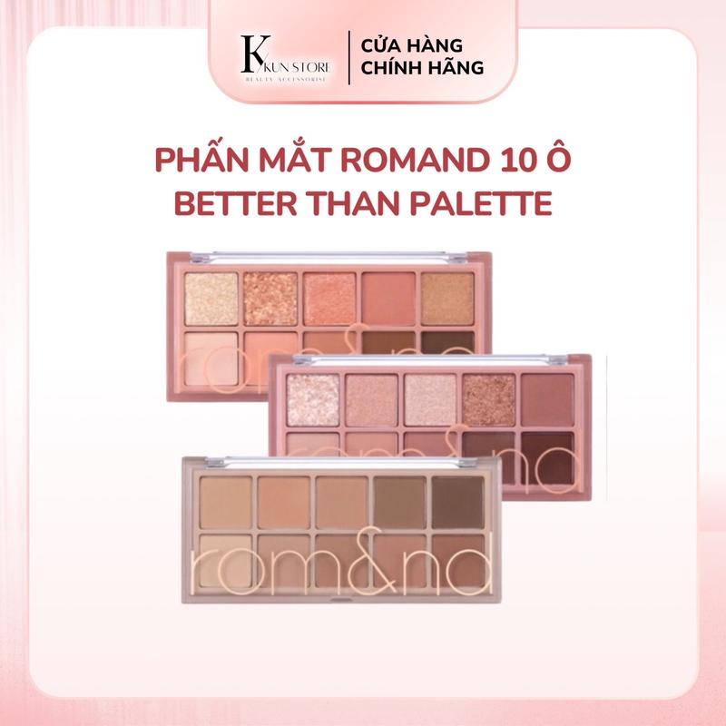 Bảng mắt Romand Better Than Eye Palette 10 ô Phấn Mắt Trang Điểm Cosmetic Mỹ Phẩm Nhũ Mắt Bảng Phấn Mắt Eyeshadow