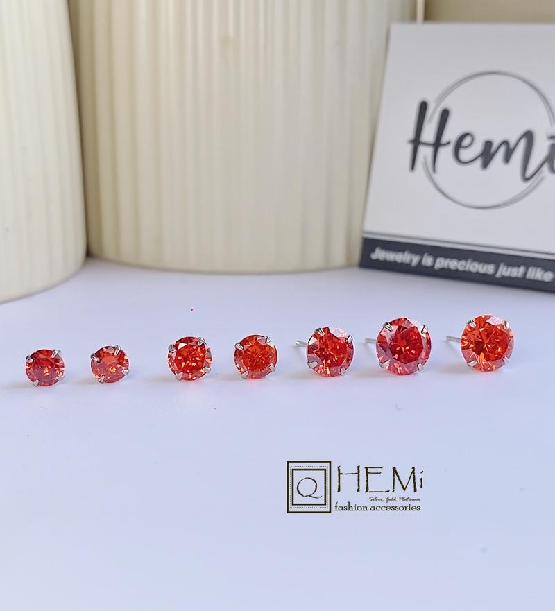 Product Introduction of Khuyên Tai Nụ Đá Ruby Đỏ | Bạc S925 | Size 4-6-8mm 39