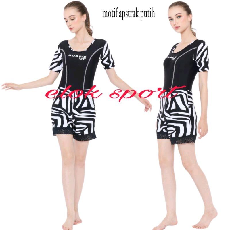 Baju Renang Wanita Dewasa Lengan Pendek Celana Double Pants Model Renda Motif Cantik Terbaru Ada Lapisan CUP BH Pakaian Berenang Diving Selam Cewek Remaja Dewasa Bahan Premium Ready Big Size Ukuran Jumbo Murah Bisa COD 8