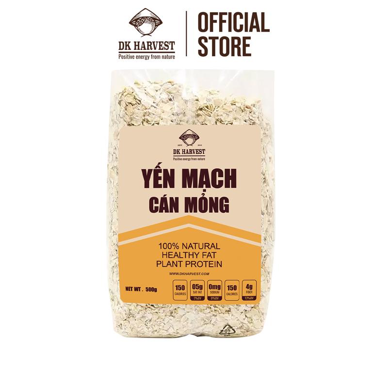 Yến mạch ăn liền nguyên hạt cán mỏng DK Harvest nhập khẩu Úc - Túi 500g - thích hợp eatclean, thực dưỡng, ăn chay