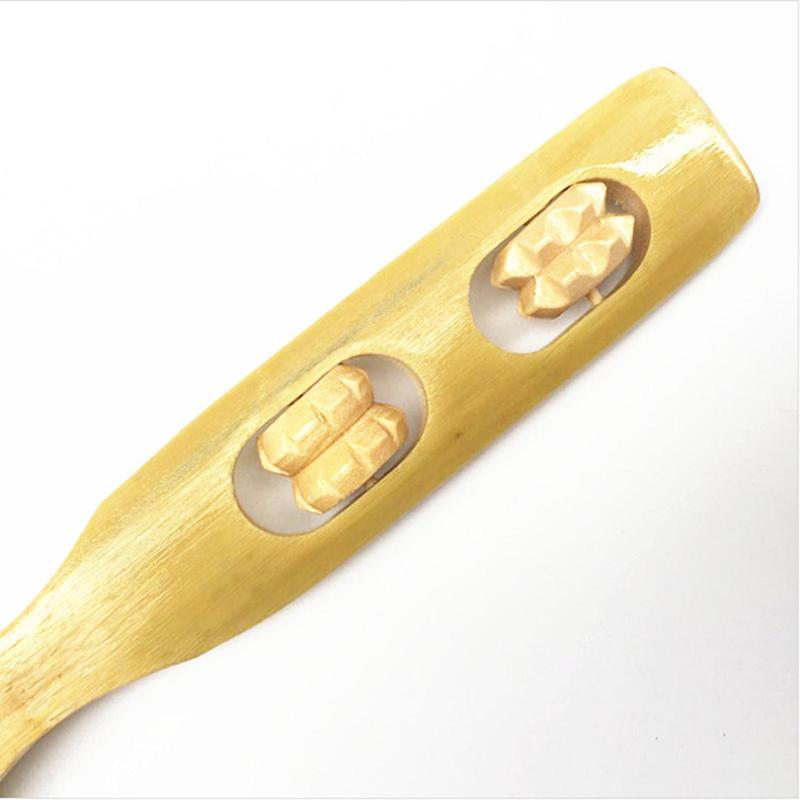 Bamboo Double Ball Rolling Massage Stick, Scratching Tool, Scratching Rake for Neck & Back 4