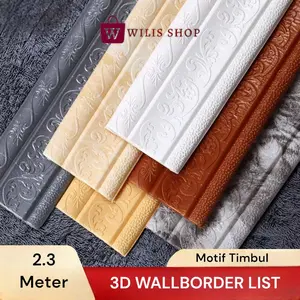List Wallfoam 3D/List Border Wallpaper foam/Pembatas Wallfoam Dinding Murah Ketebalan Real 6mm 2,3M