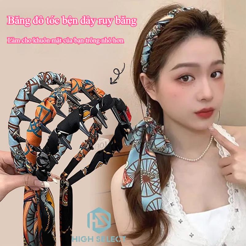 Băng Đô Lược Răng Ruy Băng Hoa Phong Cách Mới Dành Cho Nữ Đầu Đeo Hình Gợn Sóng Hai Dây Trước Và Sau Phụ Kiện Tóc tết Cung Điện Cổ Điển Kẹp Tóc Thanh Lịch