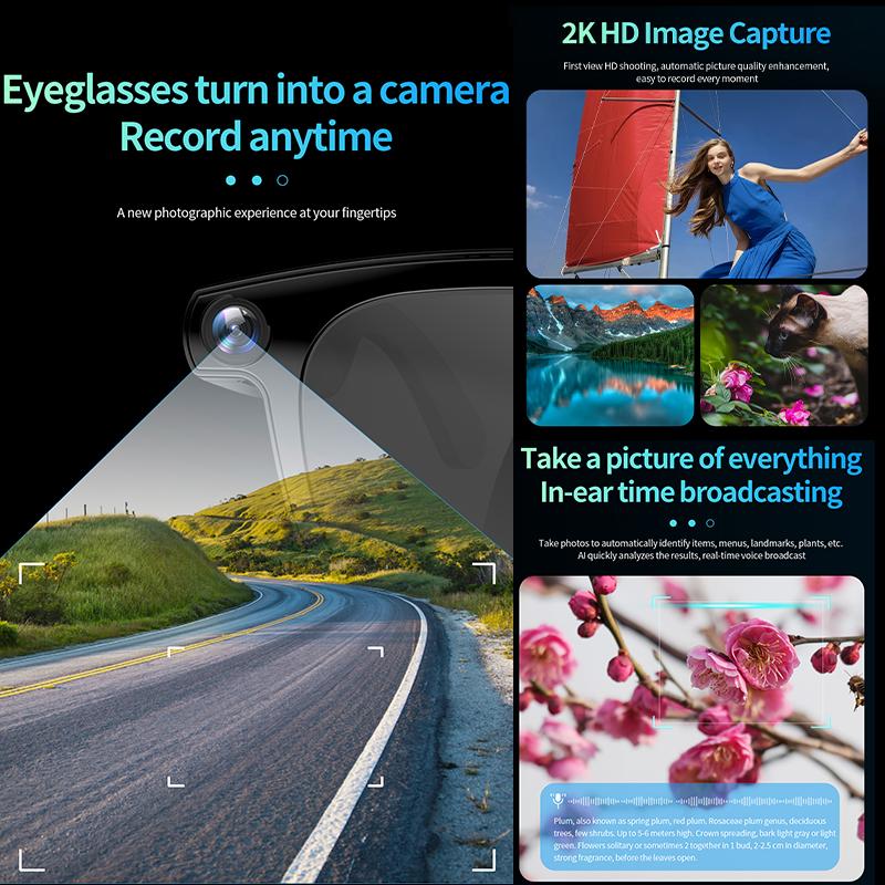 New AI Smart Glasses 800W HD Camera Photo Video Recording Translation Al Office Assistant Music Wireless Call Smart Glasses 2026 - Image 4