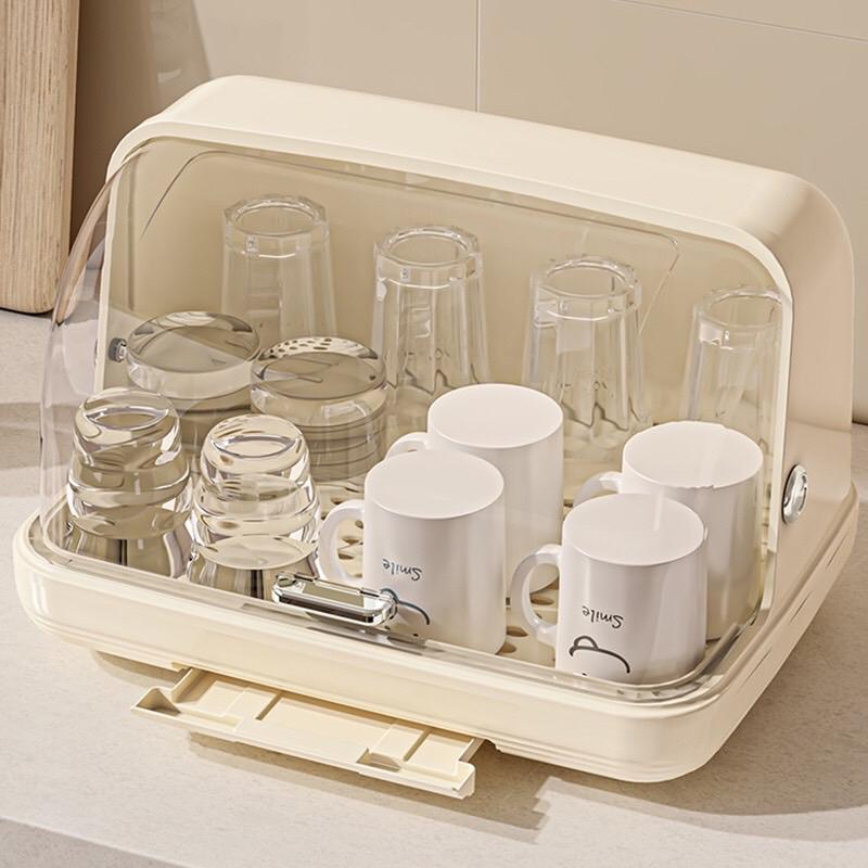 Khay Úp Cốc Chén Có Nắp Đậy Chống Bụi Bẩn Đa Năng 